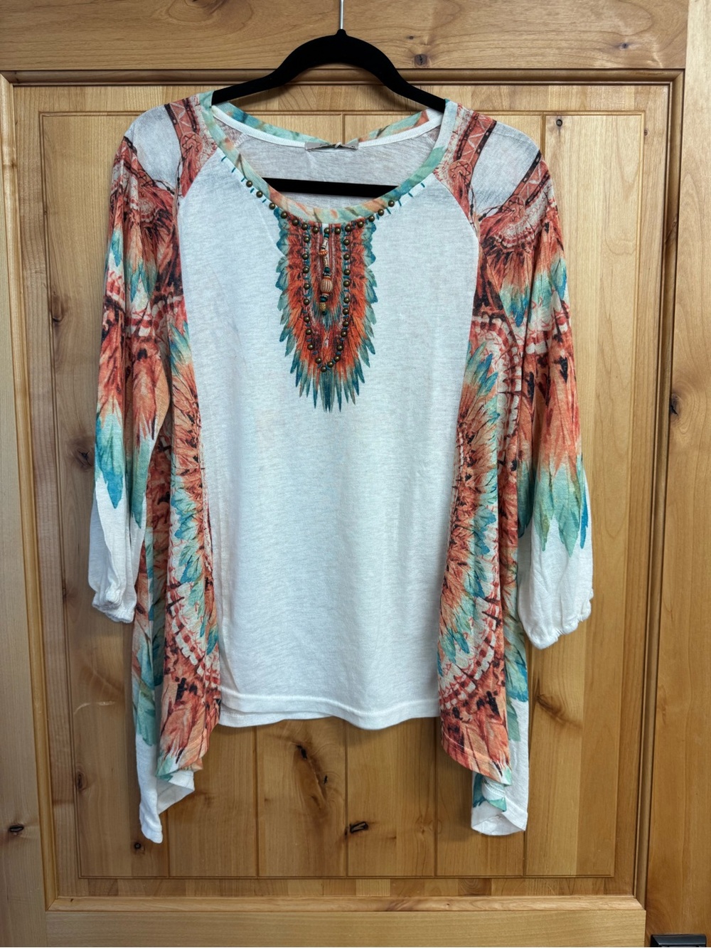 Feather Print Womens Top